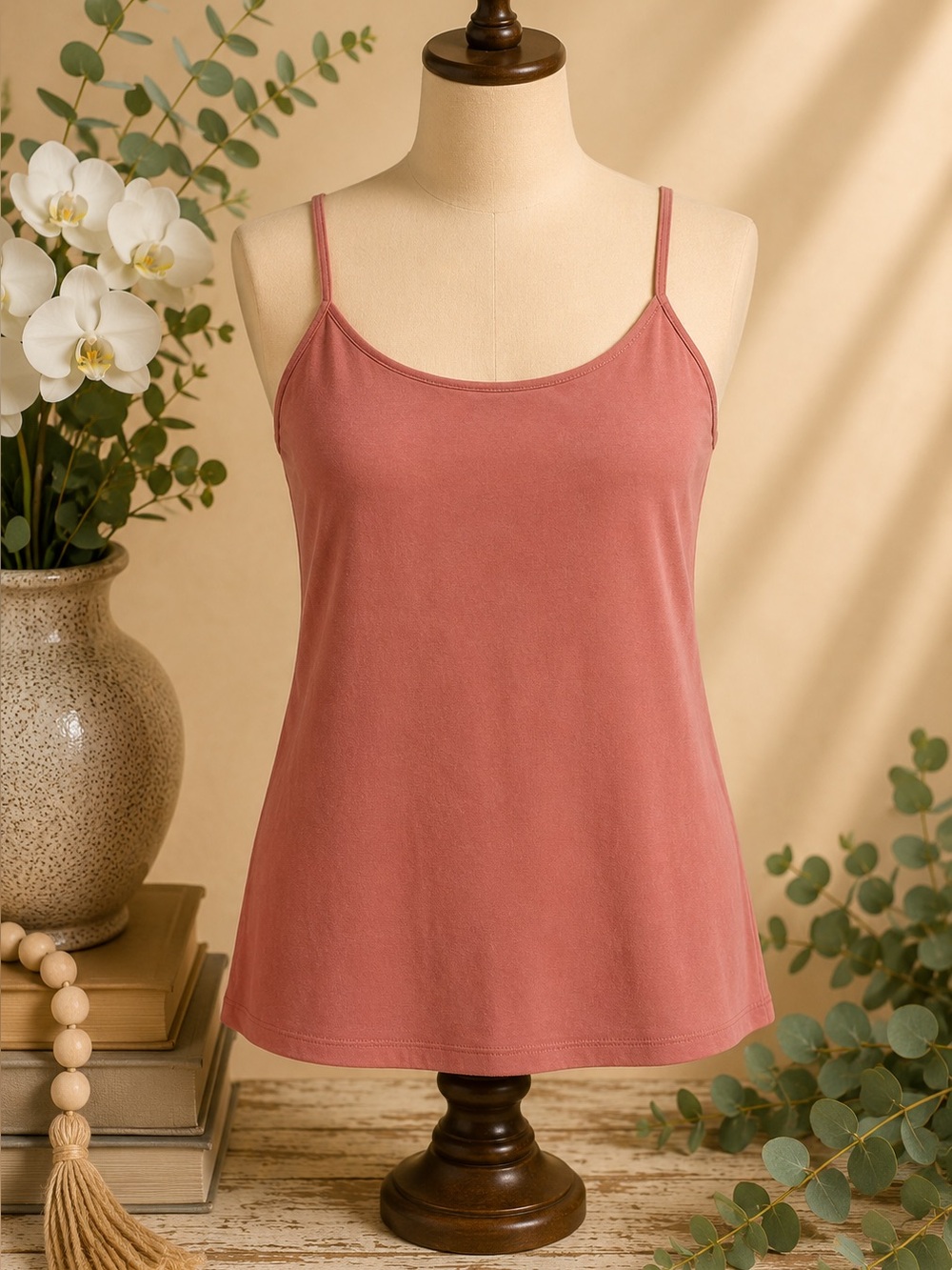 White House Black Market Dusty Rose Adjustable Strap Cami XL - Picture 1 of 5